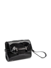 DSQUARED2 - Patent Leather Clutch with Metal Logo - Black - LIDIASHOPPING® - Official Website