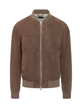 BARBA JACKET - Suede Jacket with Zip - Brown - LIDIASHOPPING® - Official Website
