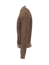 BARBA JACKET - Suede Jacket with Zip - Brown - LIDIASHOPPING® - Official Website