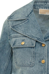 MICHAEL MICHAEL KORS - Giacca Denim Corta con Tasche e Bottoni - Blu - LIDIASHOPPING® - Official Website