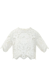MICHAEL MICHAEL KORS - Cropped Lace T-shirt - White - LIDIASHOPPING® - Official Website