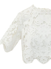 MICHAEL MICHAEL KORS - Cropped Lace T-shirt - White - LIDIASHOPPING® - Official Website