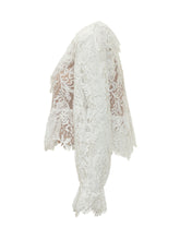 MICHAEL MICHAEL KORS - Lace V Neck Top with Long Sleeves - White - LIDIASHOPPING® - Official Website