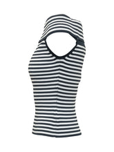 MICHAEL MICHAEL KORS - Striped Top with Fold Over Neckline - Blue - LIDIASHOPPING® - Official Website