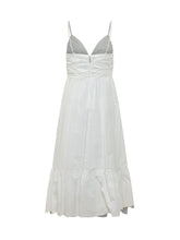 MICHAEL MICHAEL KORS - Poplin Midi Dress with V Neck and Drawstring - White - LIDIASHOPPING® - Official Website