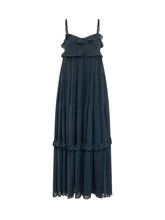 MICHAEL MICHAEL KORS - Abito Maxi a Balze con Spalline Sottili - Blu - LIDIASHOPPING® - Official Website