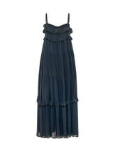 MICHAEL MICHAEL KORS - Abito Maxi a Balze con Spalline Sottili - Blu - LIDIASHOPPING® - Official Website