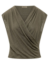 PUROTATTO - Top Smanicato con Scollo Drappeggiato - - LIDIASHOPPING® - Official Website