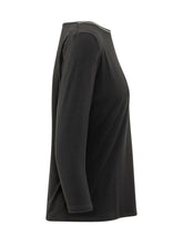 PUROTATTO - Long Sleeve Boat Neck Sweater - Black - LIDIASHOPPING® - Official Website