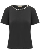 PUROTATTO - Maglia Girocollo con Dettaglio Intrecciato - Nero - LIDIASHOPPING® - Official Website