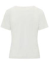 PUROTATTO - Short Sleeve Crew Neck Sweater with Braided Detail - White - LIDIASHOPPING® - Official Website