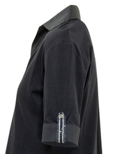 PUROTATTO - Polo Top with V Neck and Short Sleeves - Blue - LIDIASHOPPING® - Official Website