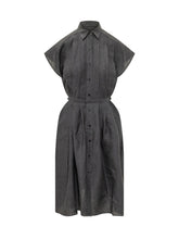 XACUS - Belted Midi Shirt Dress - Grey - LIDIASHOPPING® - Official Website
