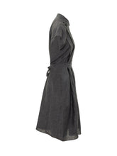 XACUS - Belted Midi Shirt Dress - Grey - LIDIASHOPPING® - Official Website