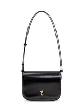 AMI ALEXANDRE MATTIUSSI - Shoulder Bag with Flap and Heart Logo Paris Paris - Black - LIDIASHOPPING® - Official Website