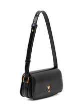 AMI ALEXANDRE MATTIUSSI - Borsa a Spalla con Patta e Logo a Cuore Shoulder Paris - Nero | Lidia Shopping ® | Official Website