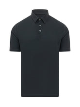ZANONE - Short Sleeve Polo Shirt with Collar and Buttons - Blue - LIDIASHOPPING® - Official Website