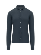 ZANONE - Long-Sleeve Polo Shirt with Collar and Buttons - Blue - LIDIASHOPPING® - Official Website