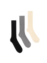 AMI ALEXANDRE MATTIUSSI - Three Pack Ribbed Socks with Embroidered Logo - Multicolor - LIDIASHOPPING® - Official Website