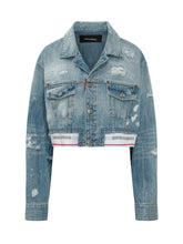 DSQUARED2 - Cropped Denim Jacket with Pockets and Buttons - Blue - LIDIASHOPPING® - Official Website
