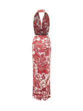 DSQUARED2 - Halter Neck Long Dress with Floral Print Dancing Flowers - Red - LIDIASHOPPING® - Official Website