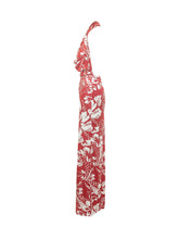 DSQUARED2 - Halter Neck Long Dress with Floral Print Dancing Flowers - Red - LIDIASHOPPING® - Official Website