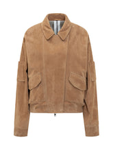 SWORD - Bomber Jacket in Goat Suede - Brown - LIDIASHOPPING® - Official Website
