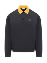 VERSACE - Sweatshirt with Collar and Buttons - Blue - LIDIASHOPPING® - Official Website