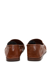 VERSACE - Leather Loafers with Logo - Brown - LIDIASHOPPING® - Official Website