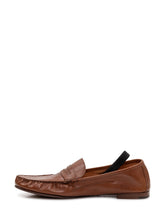 VERSACE - Leather Loafers with Logo - Brown - LIDIASHOPPING® - Official Website