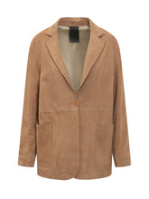 GIOCASTA - Blazer with Lapel and Button - Brown - LIDIASHOPPING® - Official Website