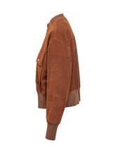 GIOCASTA - Cropped Bomber Jacket with Zip and Flap Pockets - Brown - LIDIASHOPPING® - Official Website
