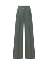 MAX MARA - Pantalone a Gamba Larga con Pinces - Verde | Lidia Shopping | Official Website