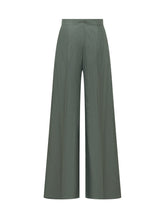 MAX MARA - Pantalone a Gamba Larga con Pinces - Verde | Lidia Shopping | Official Website