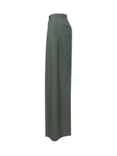 MAX MARA - Pantalone a Gamba Larga con Pinces - Verde | Lidia Shopping | Official Website