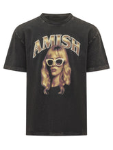 AMISH - Jersey T-shirt with Front Print - Black - LIDIASHOPPING® - Official Website