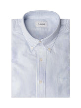 AMISH - Camicia America a Righe con Collo Button Down - Blu - LIDIASHOPPING® - Official Website