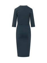 CHIARA BONI - Dress with V-Neck and Draped Waist - Blue - LIDIASHOPPING® - Official Website