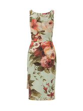 CHIARA BONI - Dress with Round Neck Draped Waist and Floral Pattern - Green - LIDIASHOPPING® - Official Website