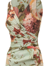 CHIARA BONI - Dress with Round Neck Draped Waist and Floral Pattern - Green - LIDIASHOPPING® - Official Website