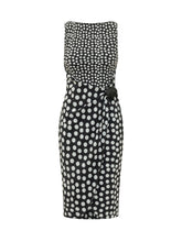 CHIARA BONI - Dress with Round Neck Draped Waist and Polka Dot Pattern - Black - LIDIASHOPPING® - Official Website