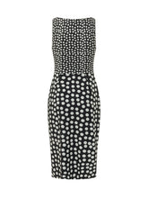 CHIARA BONI - Dress with Round Neck Draped Waist and Polka Dot Pattern - Black - LIDIASHOPPING® - Official Website