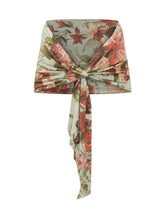 CHIARA BONI - Stola in Jersey Stampa Floreale Multicolor con Nodo Frontale - Verde | Lidia Shopping | Official Website