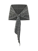 CHIARA BONI - Stola in Jersey Stampa Pois / con Nodo Frontale - Nero - LIDIASHOPPING® - Official Website