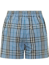 BURBERRY - Shorts Evelyn a Quadri con Laccio - Blu - LIDIASHOPPING® - Official Website