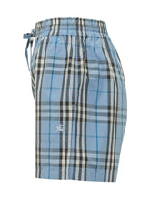 BURBERRY - Shorts Evelyn a Quadri con Laccio - Blu - LIDIASHOPPING® - Official Website