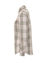BURBERRY - Camicia Emma con Colletto e Bottoni e Motivo Check - Rosa - LIDIASHOPPING® - Official Website