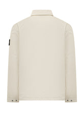 STONE ISLAND - Camicia con Zip e Tasca Applicata - Beige - LIDIASHOPPING® - Official Website