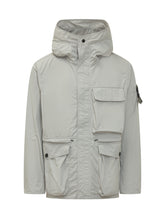 STONE ISLAND - Short Parka with Hood and Patch Pockets - Grey - LIDIASHOPPING® - Official Website