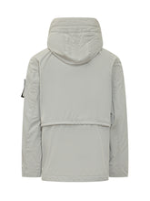 STONE ISLAND - Short Parka with Hood and Patch Pockets - Grey - LIDIASHOPPING® - Official Website